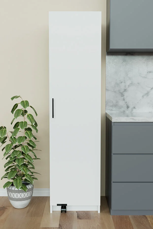 Tek Kapaklı Raflı Çok Amaçlı Dolap – Beyaz